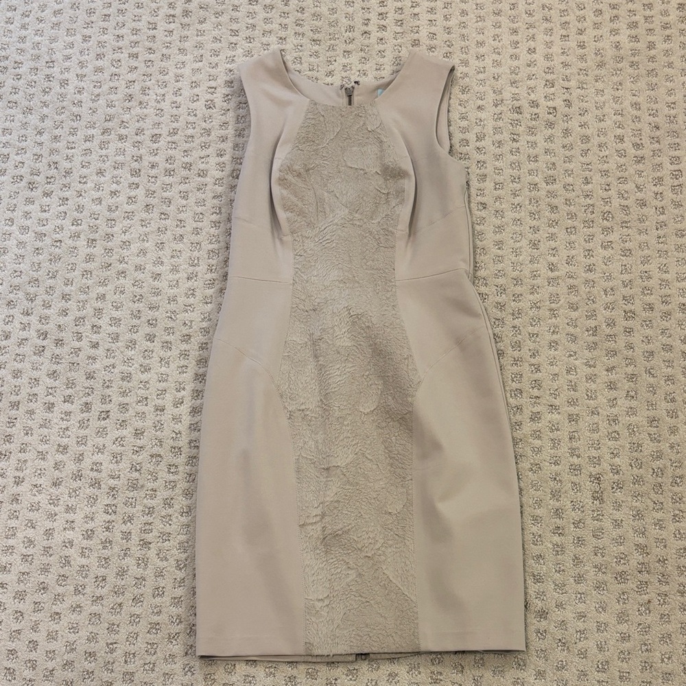 Tracy Reese Taupe Textured Midi Dress